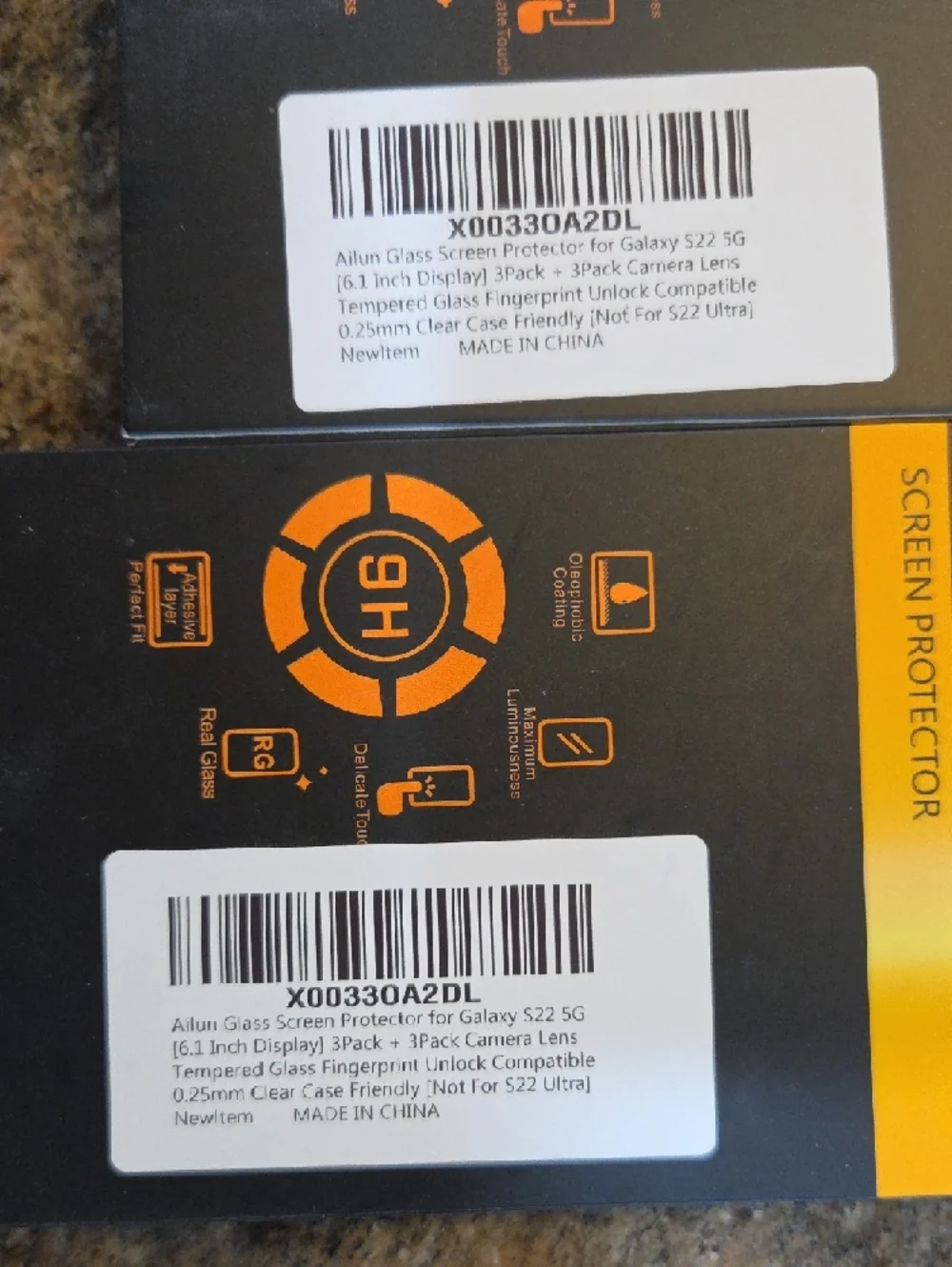 2 Boxes Of Ailun Tempered Glass Screen Protectors (3-Pack). 6 Total Galaxy S22